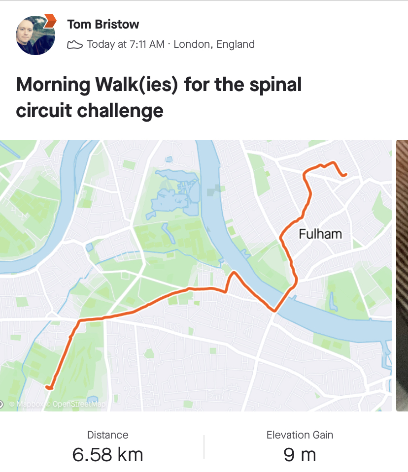 Day 2 of the <a href="/backuptrust/">Back Up</a> #spinalcircuit challenge in March, I have 100kms to cover and Otto is taking it in his stride... 8 members of <a href="/PIandMedNeg/">Irwin Mitchell Personal Injury & Med Neg</a> London are taking on this challenge pls click the link to donate some pennies -  bit.ly/379Ih2x #teambackup
