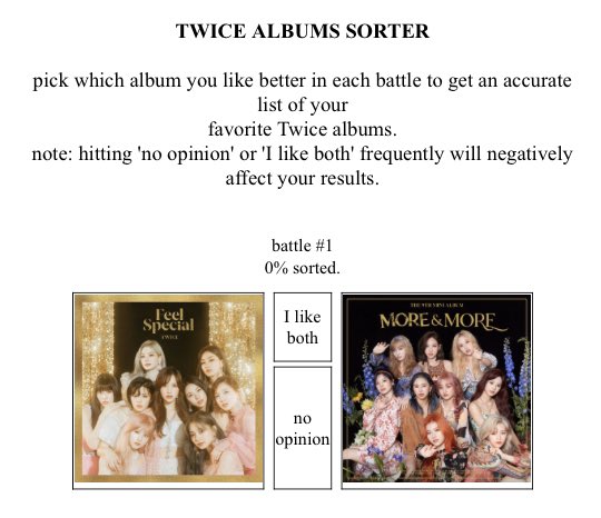 dubmichaeng_'s tweet photo. This thread is for the sorters I made (check screenshots for samples), and will be making. Feel free to use and share them. Quote the respective tweets with the results of the sorters you answered and see if you share the same opinion/taste with others. https://t.co/MCQXEYEksa