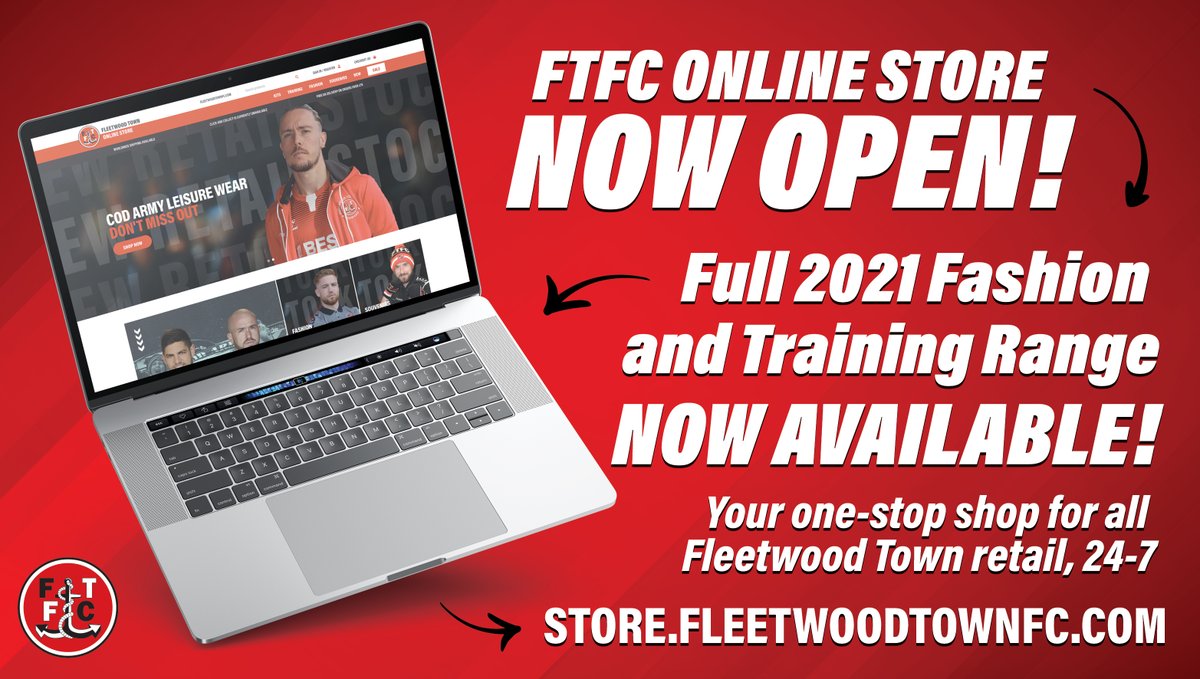 You can still get all of your #ftfc merchandise online during lockdown! 

Visit our retail website and buy any of our range of clothing, accessories, and even our brand-new face masks  store.fleetwoodtownfc.com

#OnwardTogether