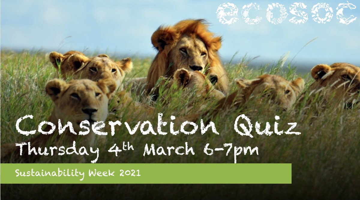 Join us for our Conservation quiz this Thursday! Get your tickets here: eventbrite.co.uk/e/ecosoc-conse…