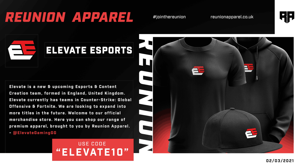 EmpireEsportGG's tweet image. We have officially partnered with the British company, Reunion Apparel, for the release of our merchandise store!
Head over to their Twitter page &amp;amp; show them some love at @ReunionApparel!

Our Team Store: reunionapparel.co.uk/collections/el…

USE CODE 'ELEVATE10' FOR 10% OFF YOUR ODER!