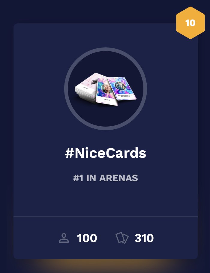 MemeExplorers's tweet photo. For the first time, the #NiceCards Arena had over 100 simultaneous players today!
Got eliminated? Keep resubmitting your best cards! βοΈ https://t.co/MOV53QvUk8