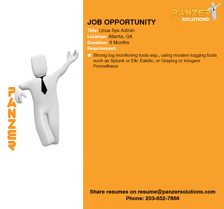 panzersolution's tweet image. Job Title: Linux Sys Admin
Location: Atlanta, Georgia
Share resumes on resume@panzersolutions.com
Or for more info click on the below link
panzersolutions.com/view_job_oppor…
#PanzerSolutions #LinuxSysAdmin #panzerjobs #jobseekers #Latestjobs #Jobs #JobSeeker #jobsearch #Linux #SysAdmin