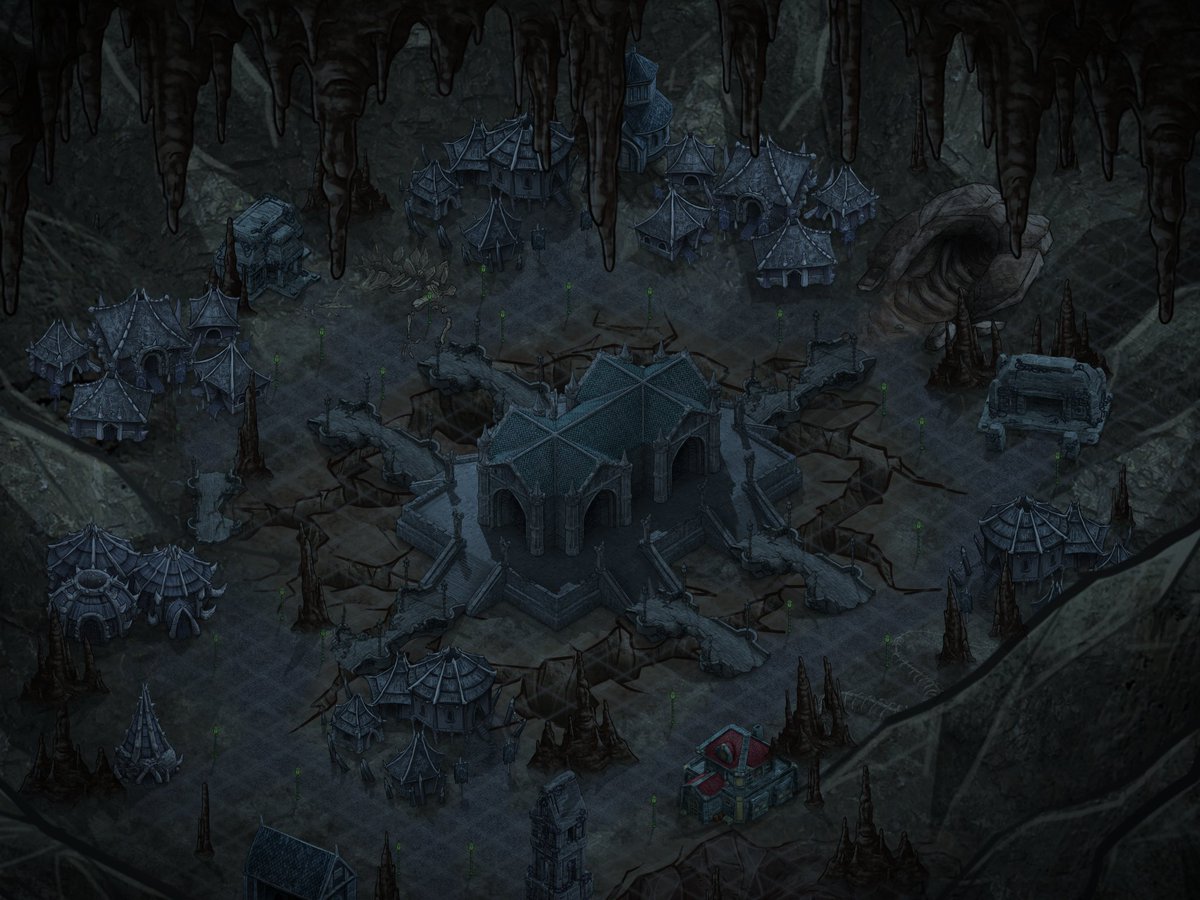 Small drow outpost. Made with <a href="/inkarnaterpg/">Inkarnate</a> 

#DnD #fantasy #rpg #ArtistOnTwitter