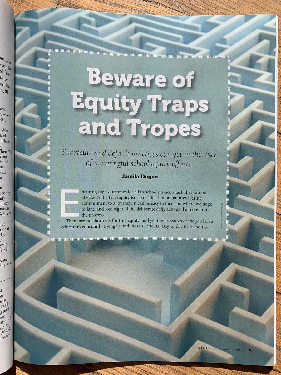 ELmagazine's tweet image. Shortcuts and default practices can get in the way of meaningful school equity efforts, writes @JamilaDugan. 

Beware of Equity Traps &amp;amp; Tropes: bit.ly/2NXhMa2