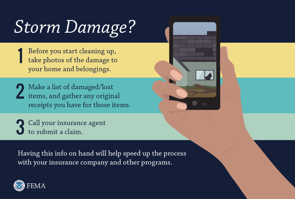 If your home or property experienced damage, take photos or videos to document the damage and contact your insurance company. 

Learn more about how to recover after a disaster: bit.ly/2CvEECF
