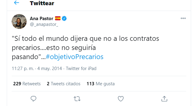 LaTitaAle1's tweet photo. @guillerodrigez Tu jefa está en contra de los trabajos precarios. Díselo a ella. https://t.co/laCJI2nvVW