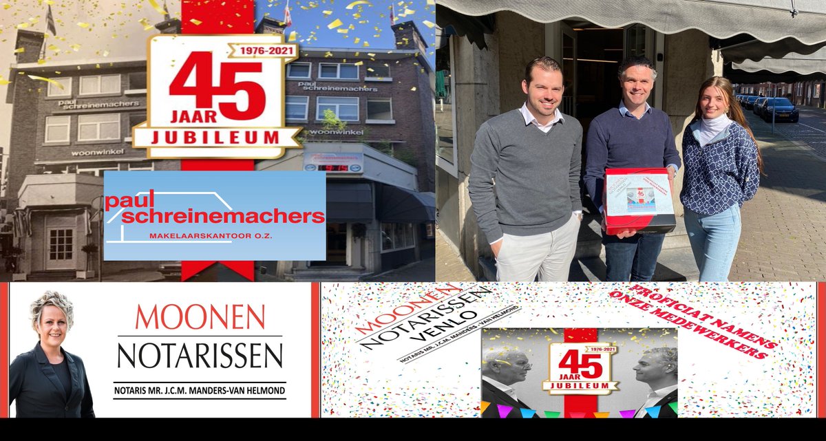NotarisManders's tweet image. Vandaag zijn we @makelaarvenlo gaan feliciteren met hun jubileum. Proficiat namens Moonen Notarissen.
