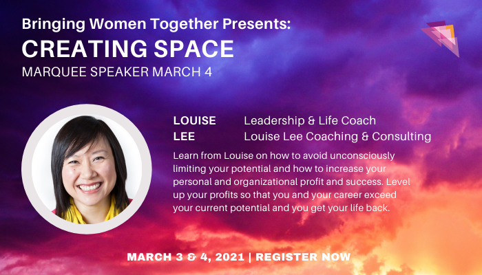 Realize your potential for growth, success, happiness &amp; health with <a href="/LouiseLeeCoach/">Louise Lee</a> on March 4, 2021.

Register now: ow.ly/7KvA50DFBFs

#BWTCreatingSpace #BWTVancouver #BWTMarquee2021 #realizeyourpotential