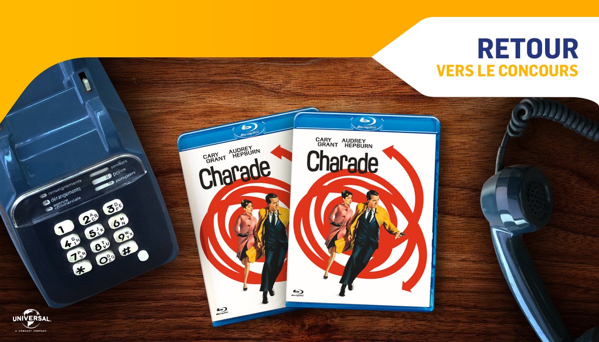BackToUniversal's tweet photo. RT + FOLLOW pour tenter de remporter le film #Charade en Blu-ray™ 🎁📀 https://t.co/G9QQIil19N