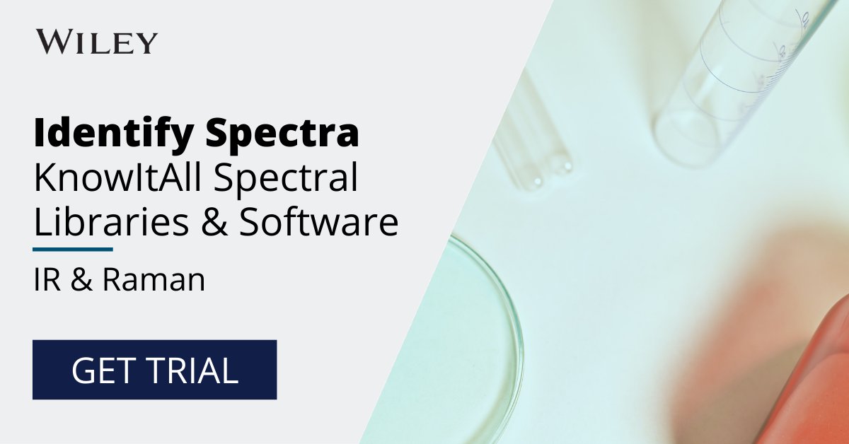 Wiley_Chemistry's tweet photo. For faster, more accurate results, KnowItAll gives you the most advanced technology available for spectral analysis. Try a free two-week trial today!

More info here: https://t.co/VCUM78pUk0

#IR #Raman #Spectroscopy #KnowItAll #Spectroscopy https://t.co/3RiEoJyOMA