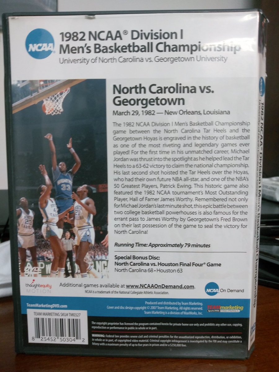 ClinchriverHFH's tweet photo. Follow and retweet to win! 1982 NCAA men's basketball championship DVD! UNC vs Georgetown. #UNC #michaelbjordan #win We are a non profit thrift store. We need Twitter followers. USPS only, Must be a US address. I will pick the winner March 9th and dm for shipping info. https://t.co/5VyPAfxRtQ
