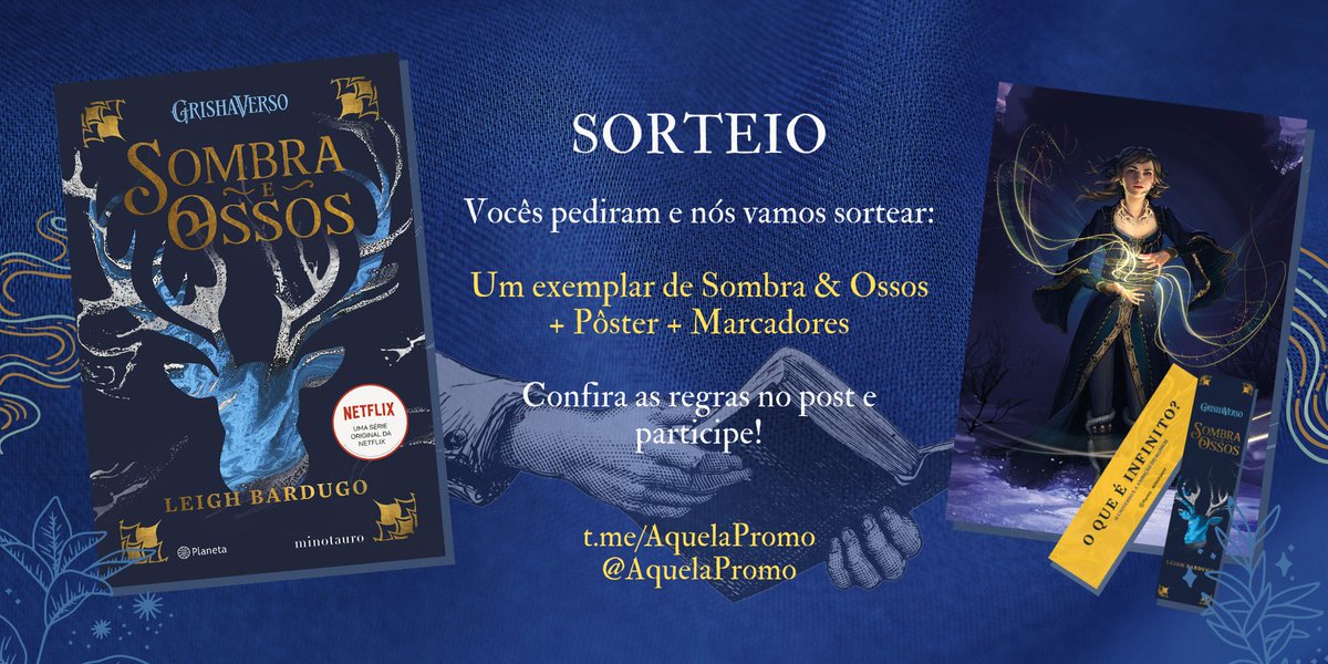 AquelaPromo's tweet photo. 🎁 SORTEIO DE LIVRO

✨ Uma pessoa vai ganhar a nova edição de Sombra &amp; Ossos + brindes ✨

Regras:
❗ Seguir @AquelaPromo 
❗ Dar RT neste tweet

Resultado: 12/03 https://t.co/dhTPhwe7xN