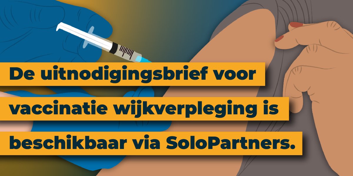 solopartners's tweet image. Het is zover: Je kunt je nu laten vaccineren als zelfstandig zorgprofessional in de wijkverpleging! Vraag nu de uitnodigingsbrief aan via SoloPartners! Lees het hele bericht op: solopartners.nl/nieuws/uitnodi…