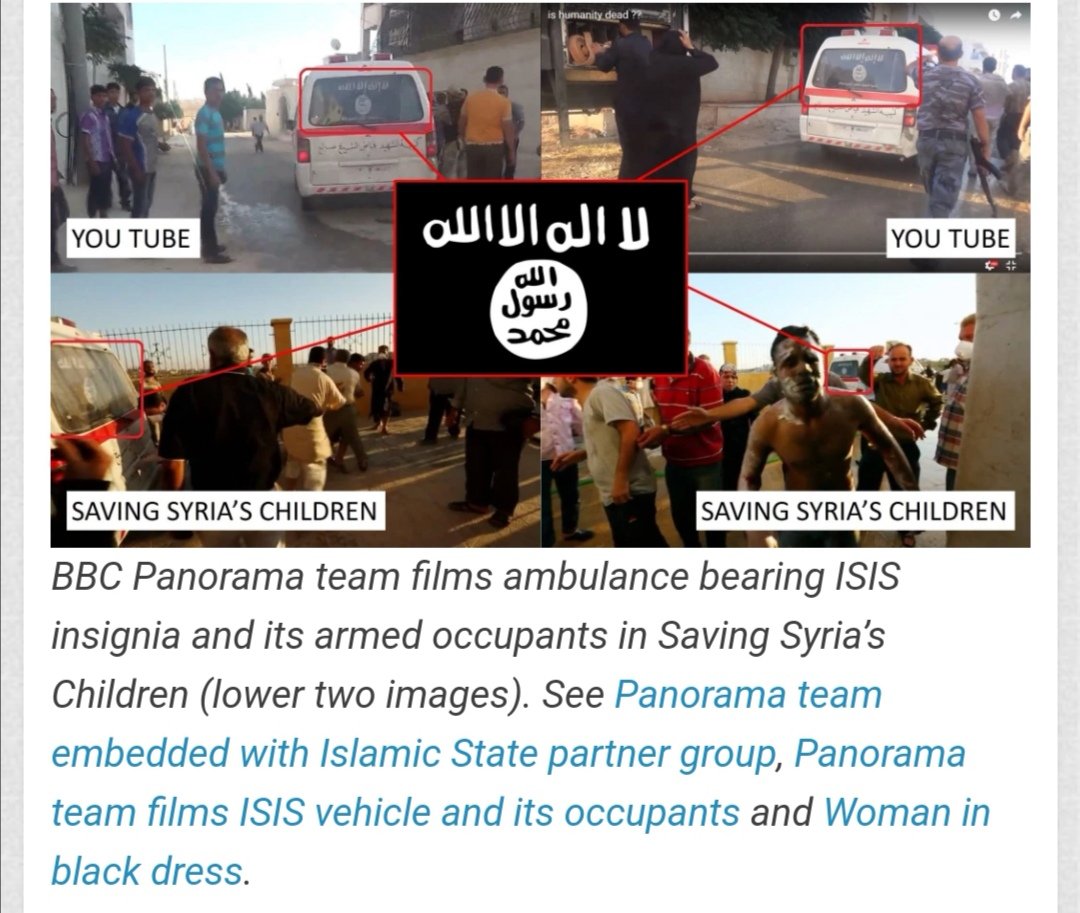 There is also an issue of #BBC producers driving around in vehicles with #ISIS insignia on display. Does @chloehadj draw the same conclusion & will she now condemn #BBC for clear links to terrorist groups inside #Syria? Panorama "Saving Syria's Children"
https://t.co/xVzgZ0ZYUX https://t.co/OjZhY8ZdD1