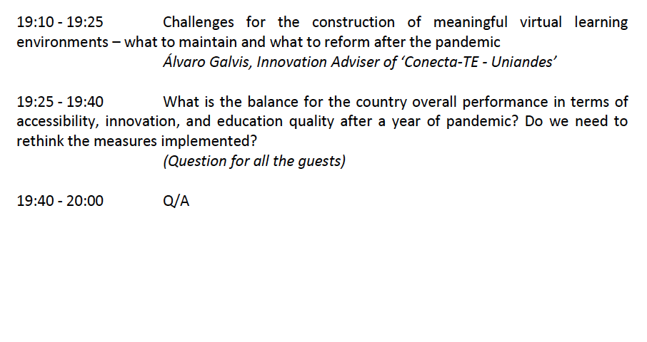 MediaLSE's tweet photo. 📌6.30pm this Thurs @EllenHel is chairing @LSESUColombian1's discussion on the challenges for #education caused by the #pandemic.
Hear from #CarlosLugoSilva @CRCCol, #VickyColbert (Fundación @Escuela_Nueva) & #AlvaroGalvis @ConectaTE_U.
More info ⬇️
https://t.co/90QMQc6W4G https://t.co/XyC2a00eei