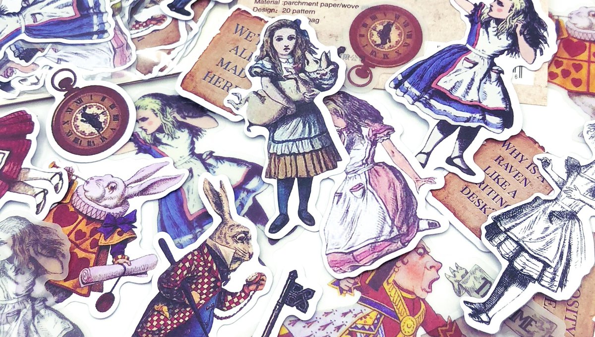 kiki_squirrel's tweet photo. Large Vintage Alice in Wonderland stickers flakes @kiki_squirrel #thekawaiisquirrel #alice #aliceinwonderland #alicesticker #alicestickers #vintagealice #alicestationery #cutealice #plannerstickers #plannerstationery #aliceplanning #aliceplanner #ukstickers #ukstickershop https://t.co/brPYnB3miJ