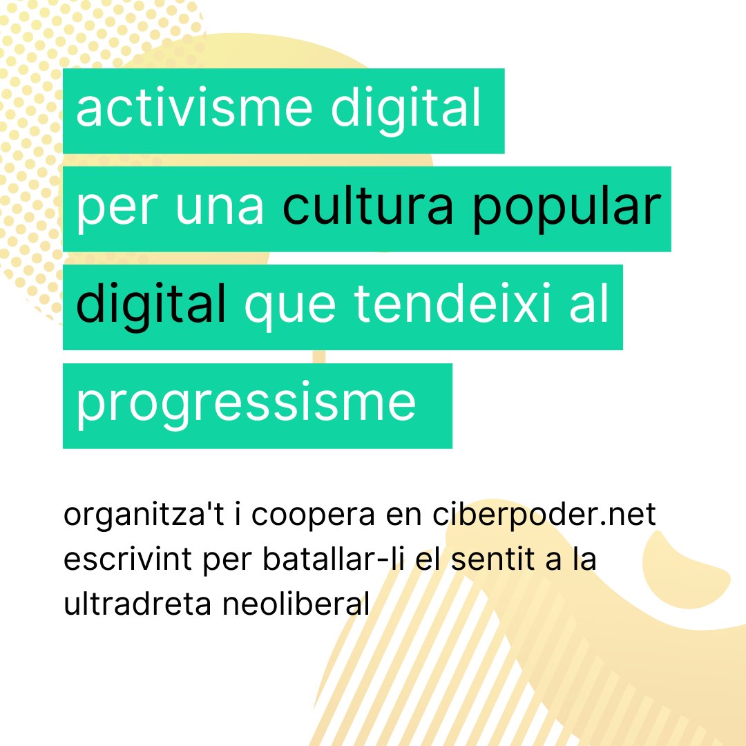 ciberpodernet's tweet photo. col·labora amb https://t.co/QtrMQARzIq! organitzem-nos per reflexionar sobre fenòmens digitals que cal pensar i aclarir per desmuntar el discurs subjacent neoliberal i/o ultradretà https://t.co/sjMLVD1SAD