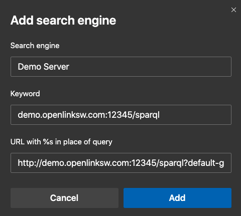 shewardmills's tweet photo. You can create add Custom Search Engines to #Chrome & #Edge: here is a demo Virtuoso’s SPARQL Query & Faceted Browsing Services Custom Search Engine using #SPARQL Queries - query built using @dbpedia
https://t.co/fHc4eJ2je2
#VirtuosoRDBMS #FactedBrowsing #Webwewant https://t.co/VjcWGoFqAj