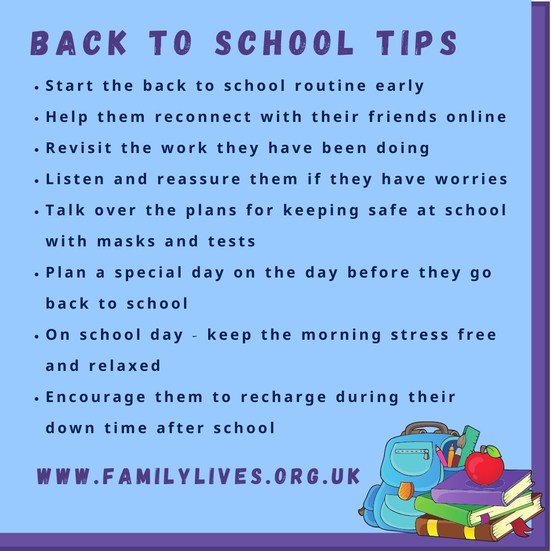 As schools plan to reopen soon, you and your children may be feeling mixed emotions, see our top tips to help the transition ht.ly/gPGJ30ry2uC