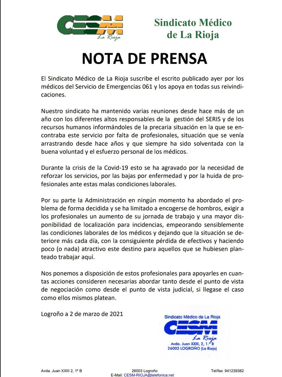Sindicato Médico de La Rioja tweet media