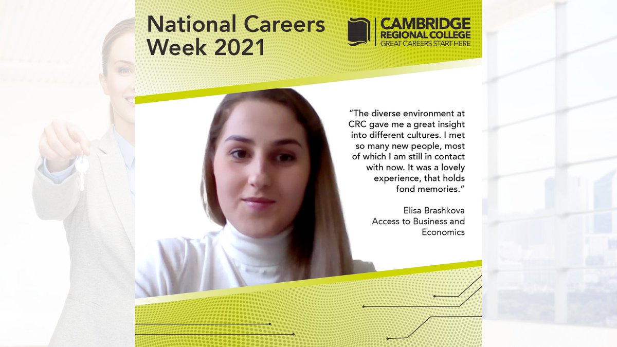 An Access to HE put Elisa Brashkova on the right track to complete a degree in International Business Management. Elisa has since started her career in Property Management. Find out about Elisa's journey to a great career, https://t.co/vADPG9NYoa @CareersWeek
#WeAreCRC #NCW2021 https://t.co/lLLmFrLLRs