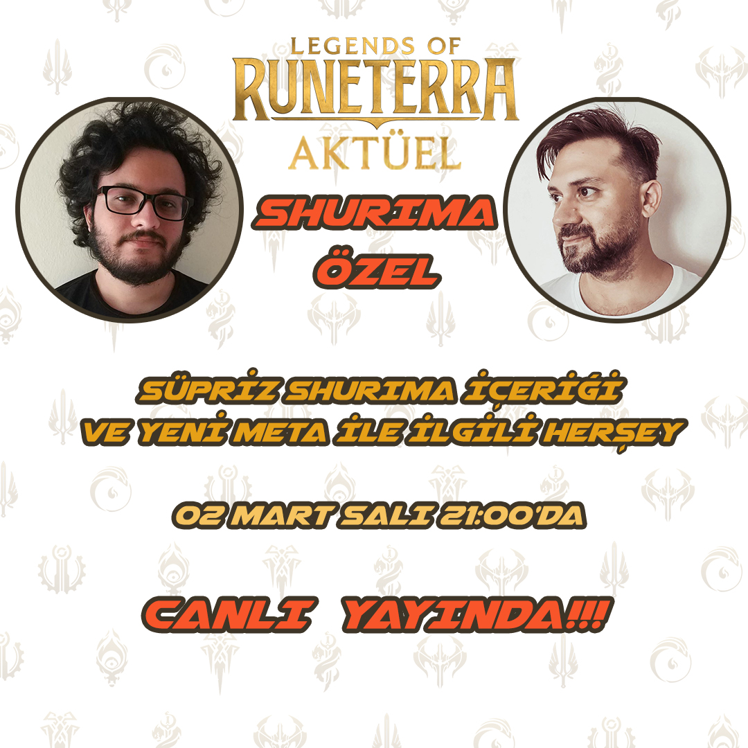 Bu Akşam 21:00'da Süpriz Shurima içeriği ile karşınızdayız... bekleriz <3