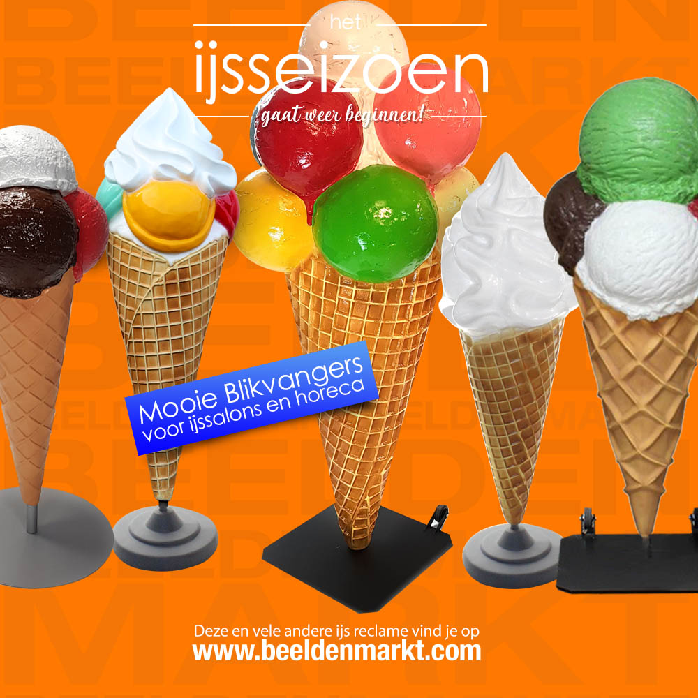 Het mooie weer geeft aan dat het ijs seizoen er weer aankomt. En dan bedoelen we niet die van een paar weken geleden 🥶⛸ Maar natuurlijk zo'n overheerlijk Italiaans- of softijsje 🍦🍧 beeldenmarkt.com 
#schepijs #softijs #ijsjes #horeca #stoepreclame #reclame