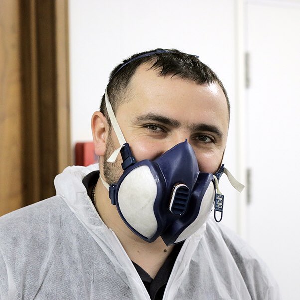 Even a mask this big can’t hide a genuine smile! Our antiviral team helps businesses adapt their cleaning regimes to ensure their facilities are prepared for the new post-lockdown cleanliness norm. Biomisting and Antibacterial 3D Barrier Coating prove very effective #cleaning