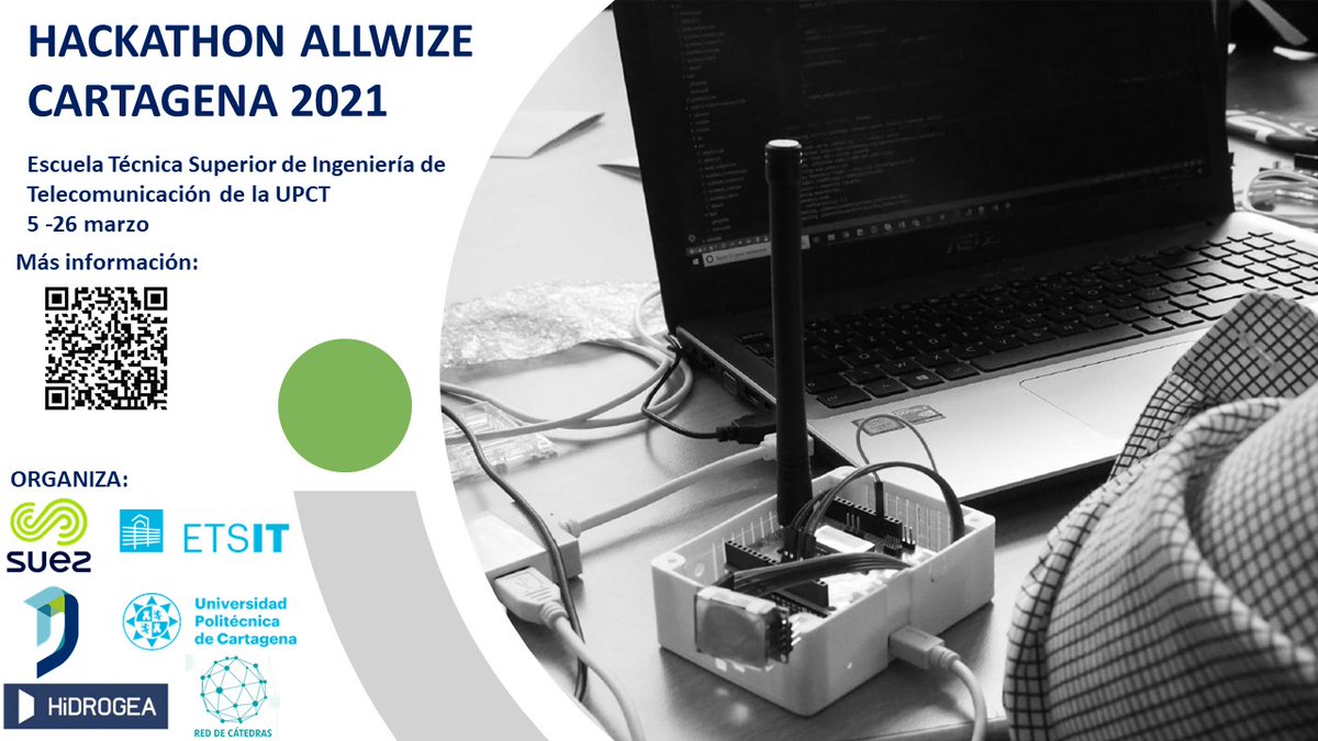 El viernes arranca el #AllWizeHackathon #Cartagena junto a <a href="/RedCatedrasUpct/">Red de Cátedras UPCT</a> y <a href="/ETSIT_UPCT/">Teleco-UPCT</a>. Se trata de una jornada para explicar la tecnología #AllWize que utilizan @dinapsis e @Hidrogea con el objetivo de mejorar las relaciones con los ecosistemas locales. @suezES 💧🌿🌍👏