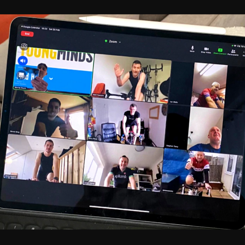 SplunkUK's tweet photo. Many of us have experienced the negative impacts the #pandemic has had on our #mentalhealth. To raise awareness for mental health and money for @YoungMindsUK, Splunkers gathered, donned their best lycra and embarked on a 24 hour-@GoZwift ride. Read about it here. #splunkforgood