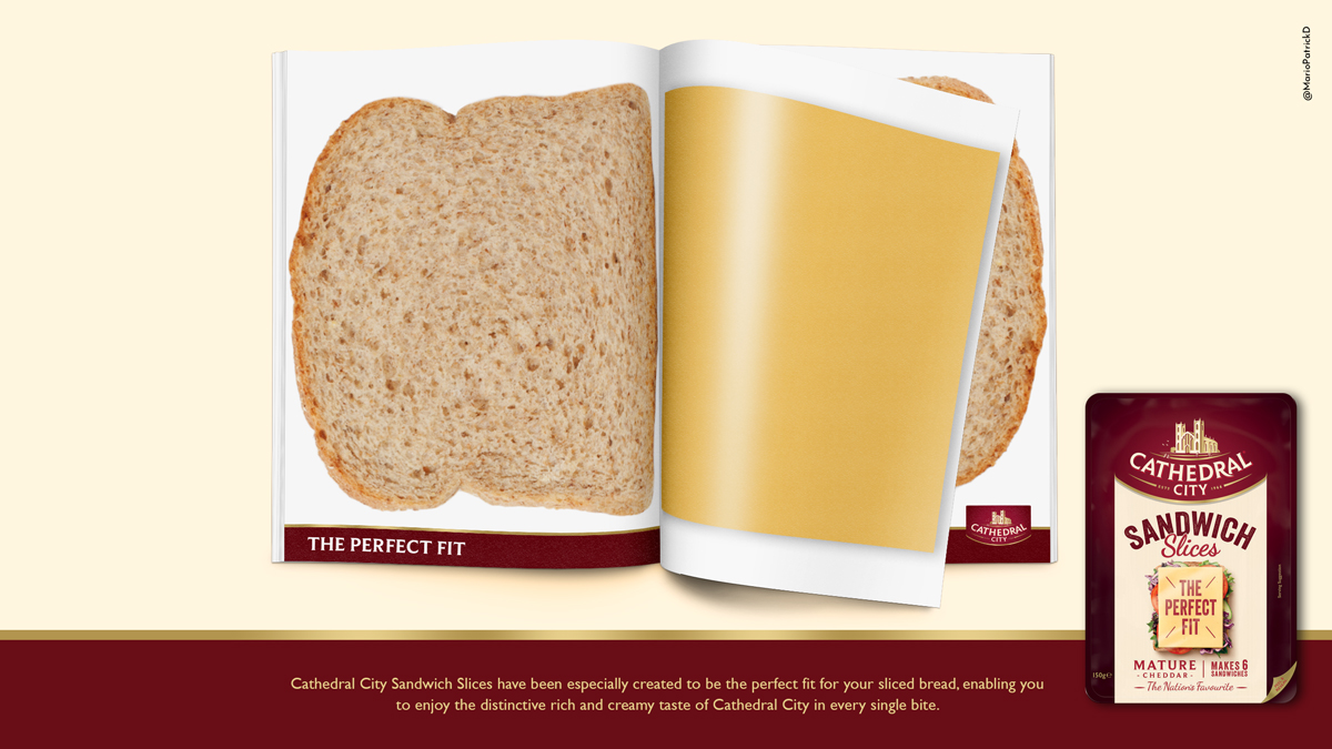 MarioPatrickD's tweet image. The Perfect Fit
One Minute Brief of the Day - Create posters to drive awareness &amp;amp; trial of Cathedral City #SandwichSlices
@CathedralCity @OneMinuteBriefs