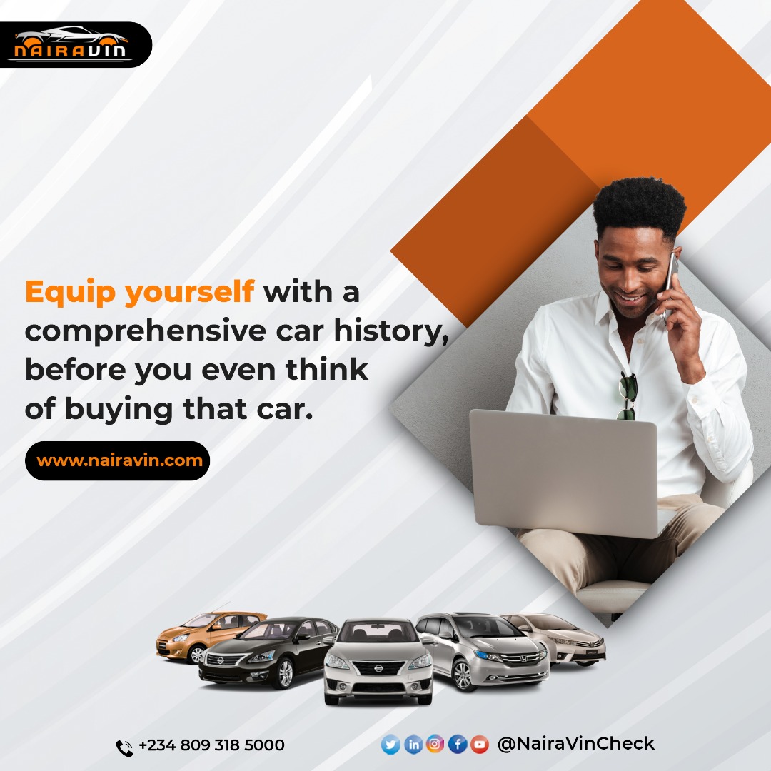 nairavincheck's tweet photo. Knowing the comprehensive history of a particular car you plan to buy gives you an edge in the car marketplace.
#nairavincheck #carhistory #comprehensivehistory #cars #NigerianUsedCars #vehiclevin #carreport #cardeals #CHASSISNUMBER #knowledgeispower https://t.co/RmByNqNMca