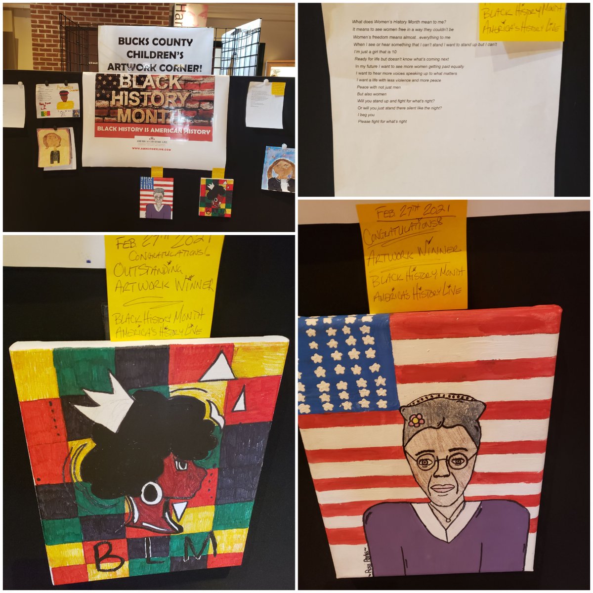 BensalemSchools's tweet image. Congratulations to Cornwells Elementary 6th grade student, Bailey and Valley Elementary 4th grade student, Lily for being awarded the first and third place prize respectively in the Bucks County Children's Artwork Activity sponsored by American History Live!