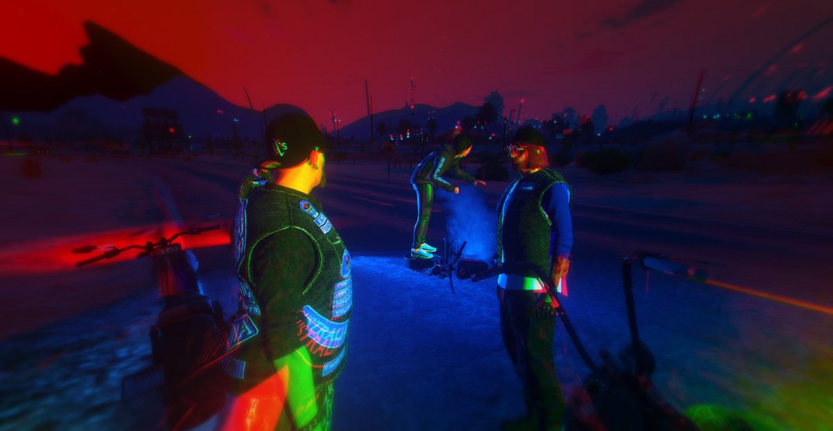 HHellfis's tweet photo. Illegitimate children and long rides on edibles are what its all about #GTAV #GTARP #FiveM #Outlaw #Motorcycleclub #GTABiker #SupportSmallStreamers #twitchaffiliate #twitchstreamer #JimmyWilson #PRMC #PaleRidersMC #InspirationRP https://t.co/ZKmJPt9qpP