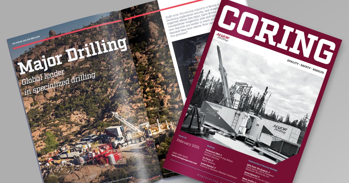 CoringMagazine's tweet image. 🔴   OUR NEW ISSUE IS OUT 🔴                                              coringmagazine.com/issue/issue-15…
We have Major Drilling on the front cover and we are fresher and more enchanting than ever. 
Look inside and find a special gift - an exclusive 2021 Coring Calendar.
See it yourself.