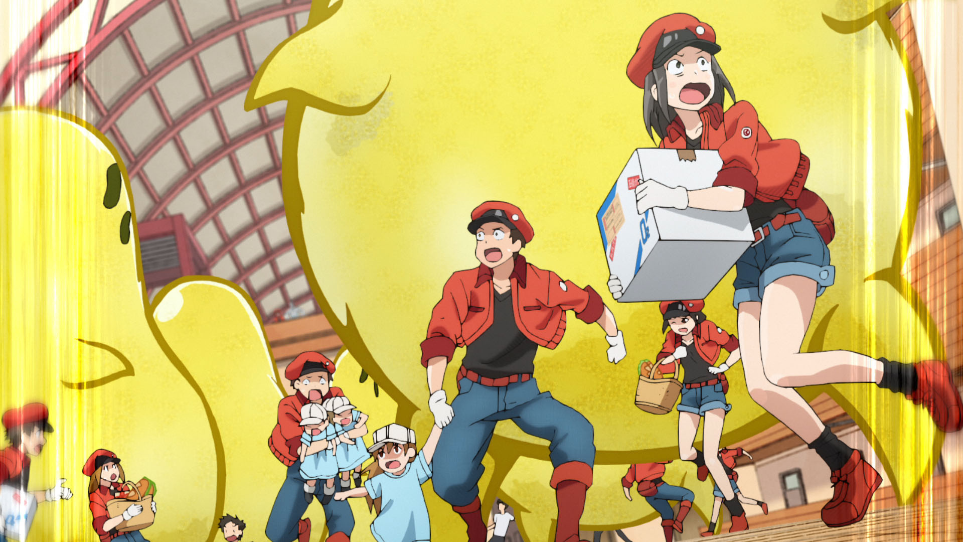 はたらく細胞 公式 あらすじ 場面カット紹介 はたらく細胞 1期セレクション放送 第5話 スギ花粉アレルギー 大量のスギ花粉が体内に侵入 なんてこった これじゃまるで 言い伝えと 記憶細胞が言う 言い伝え とは あらすじ