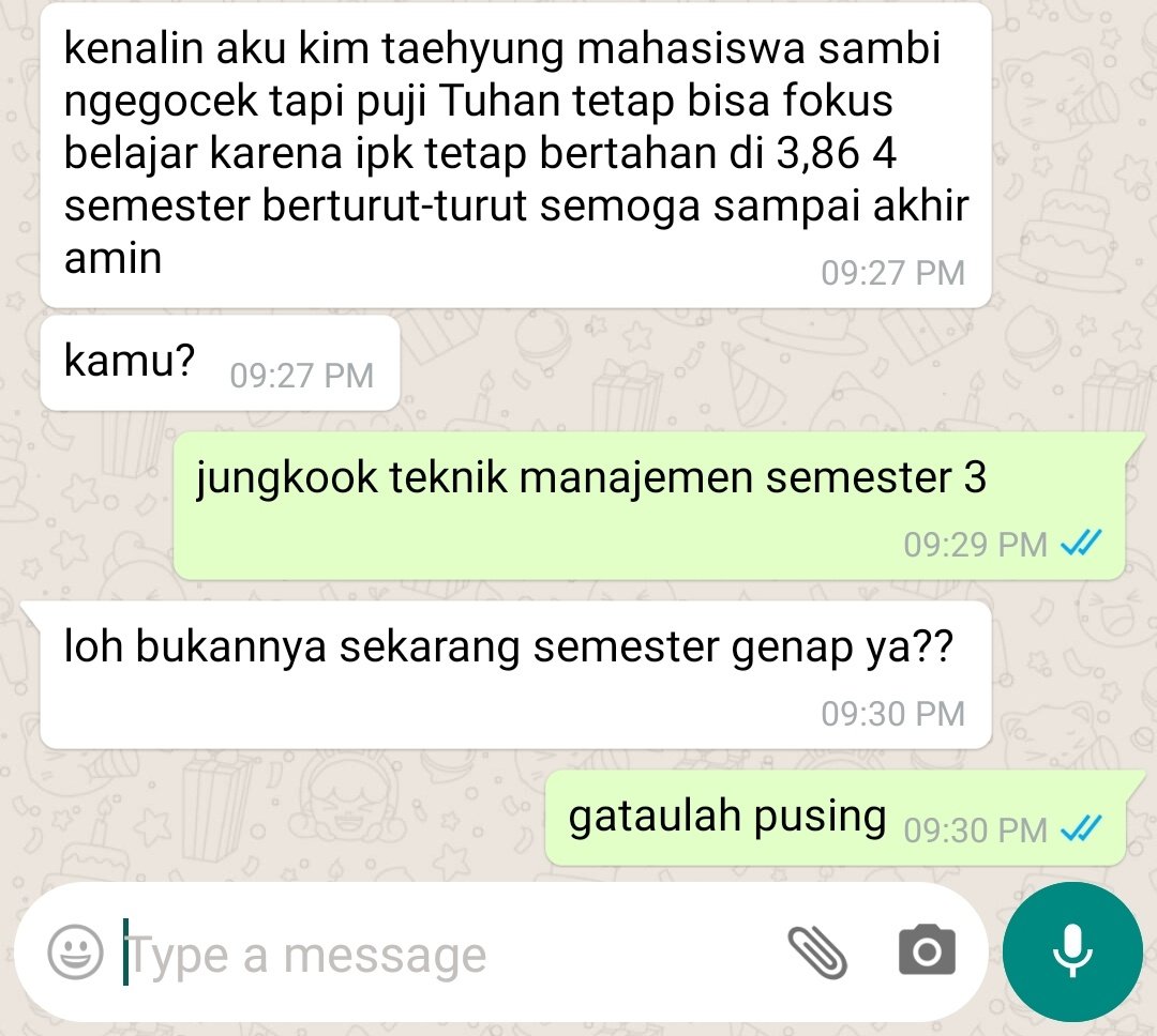 deccara's tweet photo. taekook au • prompt

semua gara-gara jimin, coba aja kalau dia nggak maksa jungkook buat pesenin gocek, pasti sekarang hidupnya tenang dan gak bakalan tuh berurusan sama si Kim-abang-gocek-rese-Taehyung. https://t.co/fY7DMZ9ruD