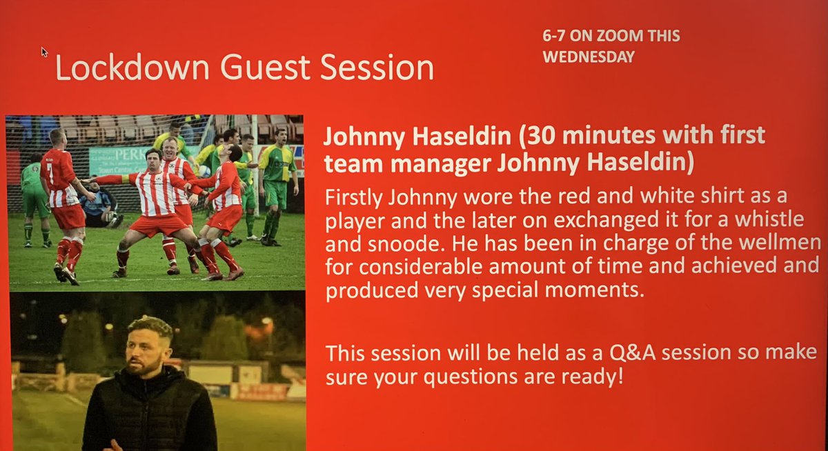 Lockdown session 7 we are joined by First Team Manager <a href="/Johnnyh17/">Johnny Haseldin</a>! 

#WeAreHolywellYouth #Wellmen