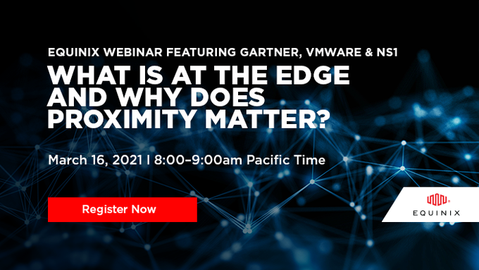 chuck_correll's tweet photo. Learn how digital leaders from @VMware, @Equinix, and @NS1 use edge infrastructure and proximity to address foundational IT challenges. Register for the webinar, featuring @Gartner_inc, today!
https://t.co/92me5IXDLp https://t.co/XVDtSEhxfS