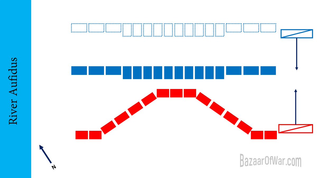 By the time the cavalry fight is over, the Roman line is ready to advance. The whole formation moves...