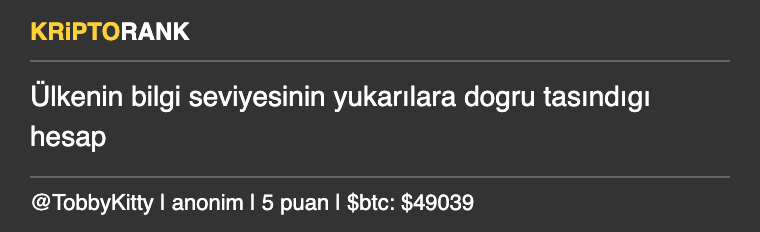 kriptorank's tweet photo. Tobby Kitty Ξ @TobbyKitty ile ilgili yeni yoruma gözat #TobbyKitty #bitcoin #kriptorank #trader #kriptopara https://t.co/nlxtULZ46h