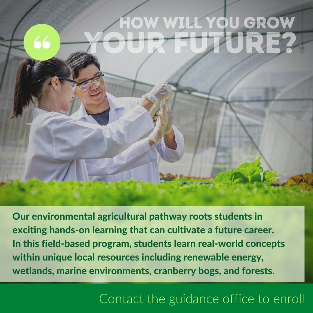 Carverhsguid's tweet photo. Our new pathways programming for 2021-2022 offers a wide array of options for students to sow the seeds for a successful future.  Get outside and involved in hands-on learning with our Environmental Agricultural pathways and GROW your future. https://t.co/mqCU19umta