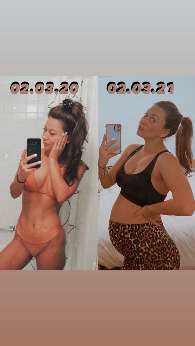 What a difference a year makes! 
365 days apart. Photo 1 was taken a year ago today in LA, photo 2 was taken last night after pulling myself out of the bath in a whale like fashion before plonking myself on the sofa for the night with a packet of mini eggs and a pot 🍜 👶🏼💓