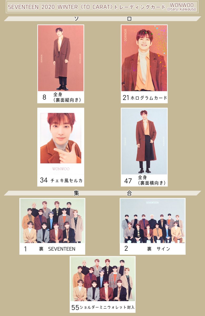 SEVENTEEN たやすく セブチ WONWOO ウォヌ トレカ winter SEVENTEEN たやすく セブチ WONWOO ウォヌ トレカ winter