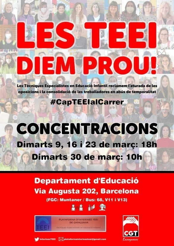 CGTEnsenyament's tweet photo. Davant la precarització de les condicions de treball del personal laboral i de l'abús de temporalitat dels últims anys ara és hora de dir prou.

Que les conseqüències de la crisi no la paguem les més febles. Les @InterinesTeei ens quedem. https://t.co/9IhxlbGbvH