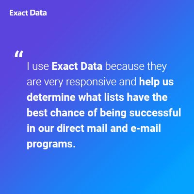 ExactData's tweet image. Seeing our customers successful is the ultimate goal at #ExactData #TestimonialTuesday