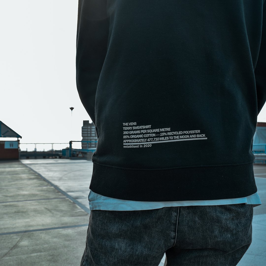 Back detailing on the TO THE MOON AND BACK! Hoodies. Technical breakdown of the garment 🚀