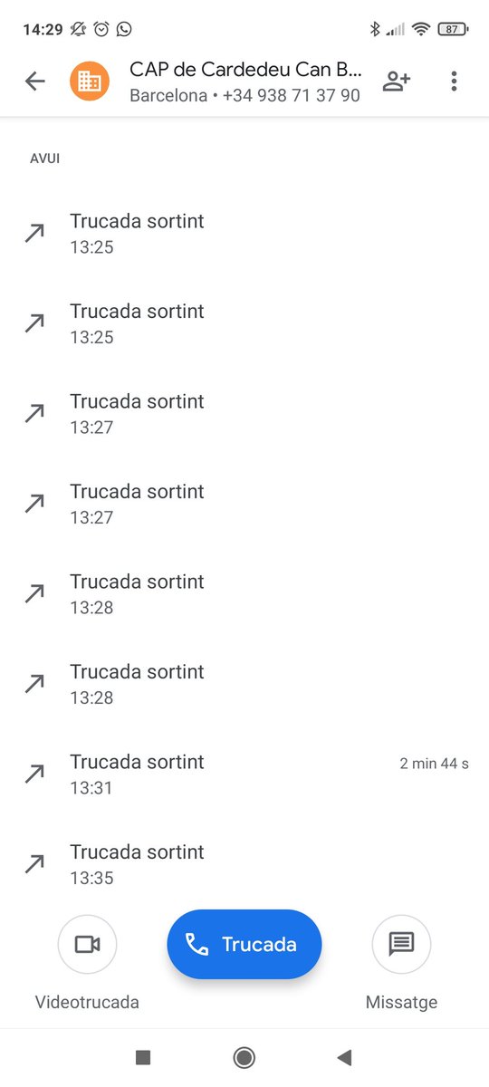 Aydetta's tweet photo. Hola @catsalut @icscat Porto 26 trucades i més d 1h intentant contar amb el cap de Cardedeu, ho trobo indignant! https://t.co/Q8QV1t9D1e