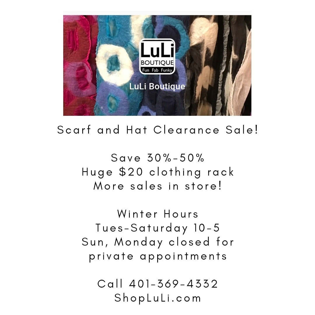 Scarf and hat clearance sale going on now at LuLi Boutique! 🧣👒 #shoplocal #providence